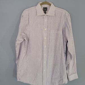 Jos. A. Bank Travelers Collection Purple Stripe Dress Shirt
